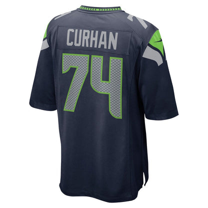 S.Seahawks #74 Jake Curhan College Navy Game Jersey Stitched American Football Jerseys - Main View
