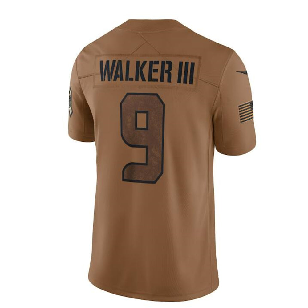 S.Seahawks #9 Kenneth Walker III Brown 2023 Salute To Service Limited Jersey Stitched American Football Jerseys - Main View