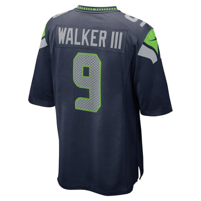 S.Seahawks #9 Kenneth Walker III College Navy 2022 Draft Pick Player Game Jersey Stitched American Football Jerseys - Main View
