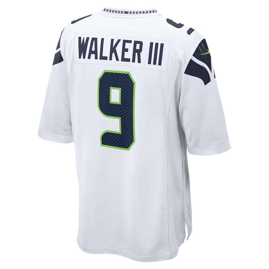 S.Seahawks #9 Kenneth Walker III White Away Game Player Jersey Stitched American Football Jerseys - Main View