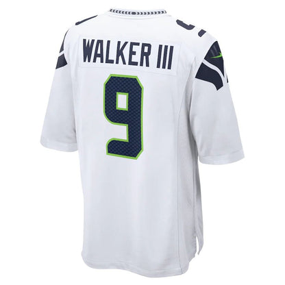 S.Seahawks #9 Kenneth Walker III White Away Game Player Jersey Stitched American Football Jerseys - Main View