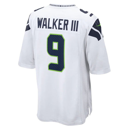 S.Seahawks #9 Kenneth Walker III White Away Game Player Jersey Stitched American Football Jerseys - Main View