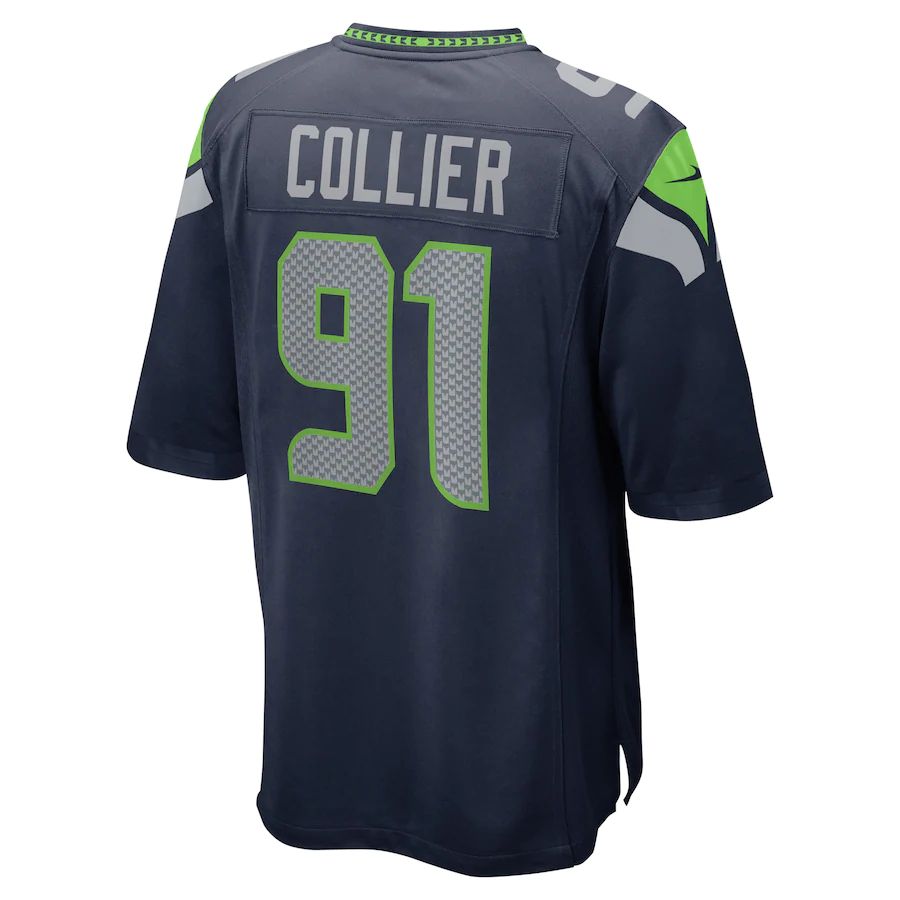 S.Seahawks #91 L.J. Collier College Navy Game Jersey Stitched American Football Jerseys - Main View