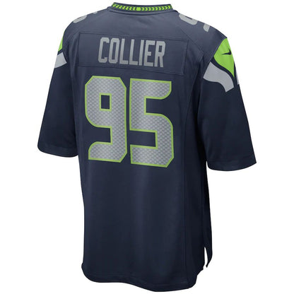 S.Seahawks #95 L.J. Collier College Navy Game Player Jersey Stitched American Football Jerseys - Main View