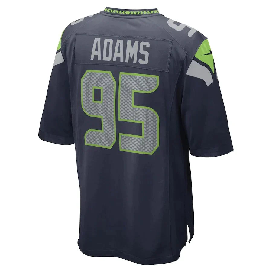 S.Seahawks #95 Myles Adams College Navy Game Player Jersey Stitched American Football Jerseys - Main View