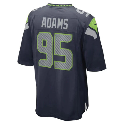 S.Seahawks #95 Myles Adams College Navy Game Player Jersey Stitched American Football Jerseys - Main View