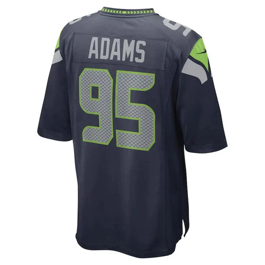 S.Seahawks #95 Myles Adams College Navy Game Player Jersey Stitched American Football Jerseys - Main View