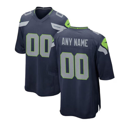 Custom S.Seahawks  College Navy Game Jersey American Jerseys Stitched Football Jerseys - Main View