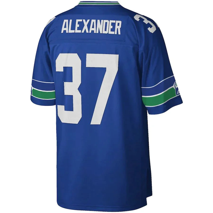 S.Seahawks #37 Shaun Alexander Shaun Alexander Mitchell & Ness Royal 2000 Legacy Replica Jersey Stitched American Football Jerseys - Main View
