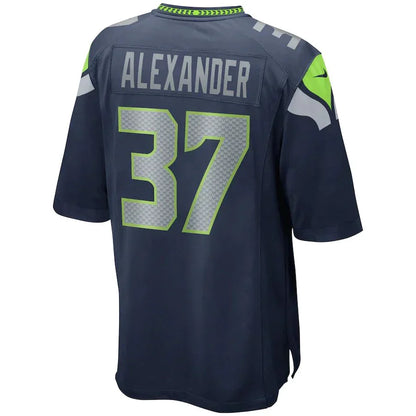 S.Seahawks #37 Shaun Alexander College Navy Game Retired Player Jersey Stitched American Football Jerseys - Main View
