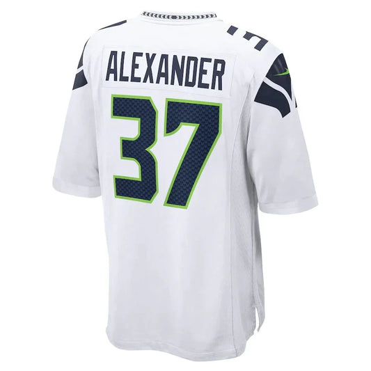 S.Seahawks #37 Shaun Alexander White Retired Player Game Jersey Stitched American Football Jerseys - Main View
