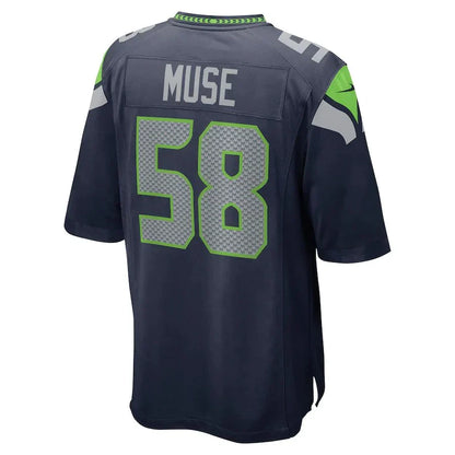 S.Seahawks #58 Tanner Muse College Navy Game Player Jersey Stitched American Football Jerseys - Main View