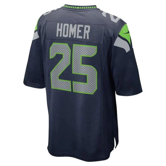 S.Seahawks #25 Travis Homer College Navy Game Jersey Stitched American Football Jerseys - Main View