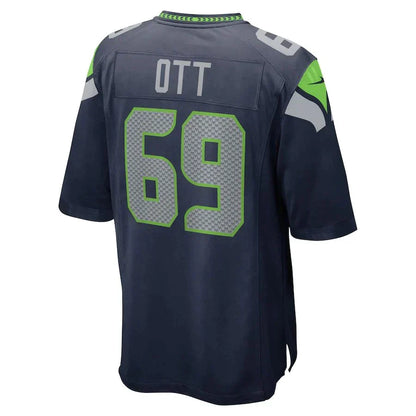 S.Seahawks #69 Tyler Ott College Navy Game Jersey Stitched American Football Jerseys - Main View