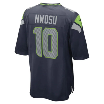 S.Seahawks #10 Uchenna Nwosu College Navy Game Player Jersey Stitched American Football Jerseys - Main View