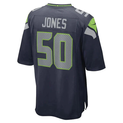 S.Seahawks #50 Vi Jones College Navy Game Player Jersey Stitched American Football Jerseys - Main View