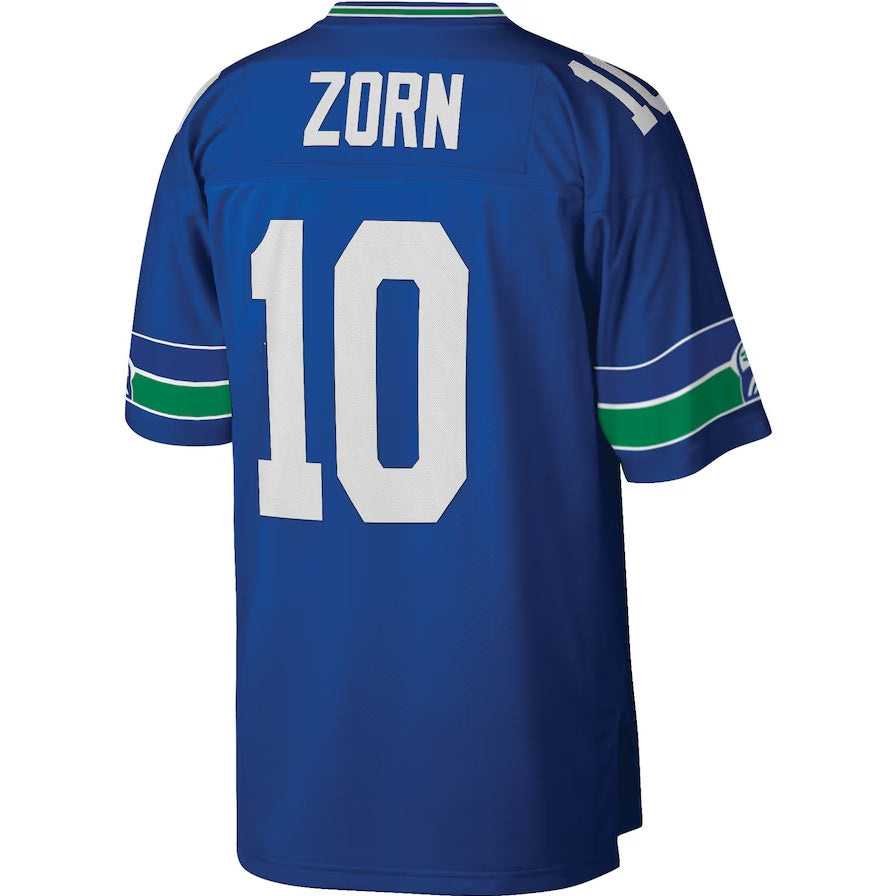 S.Seahawks #10 Jim Zorn Mitchell & Ness Legacy Replica Jersey - Royal Stitched American Football Jerseys - Main View