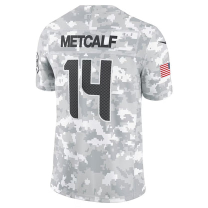 S.Seahawks #14 DK Metcalf Arctic Camo 2024 Salute to Service Limited Stitched American Football Jerseys - Main View