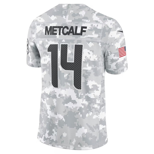 S.Seahawks #14 DK Metcalf Arctic Camo 2024 Salute to Service Limited Stitched American Football Jerseys - Main View