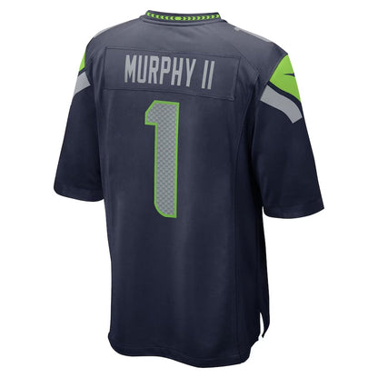 S.Seahawks #1 Byron Murphy II 2024 Draft First Round Pick Player Game Jersey - College Navy American Football Jerseys - Main View