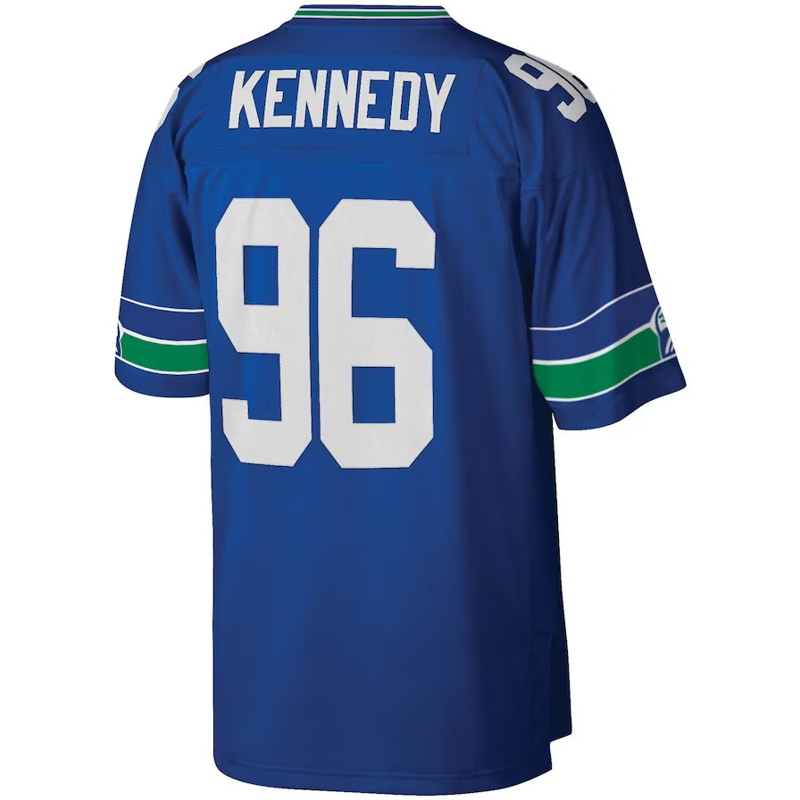 S.Seahawks #96 Cortez Kennedy Mitchell & Ness Legacy Replica Jersey - Royal Stitched American Football Jerseys - Main View