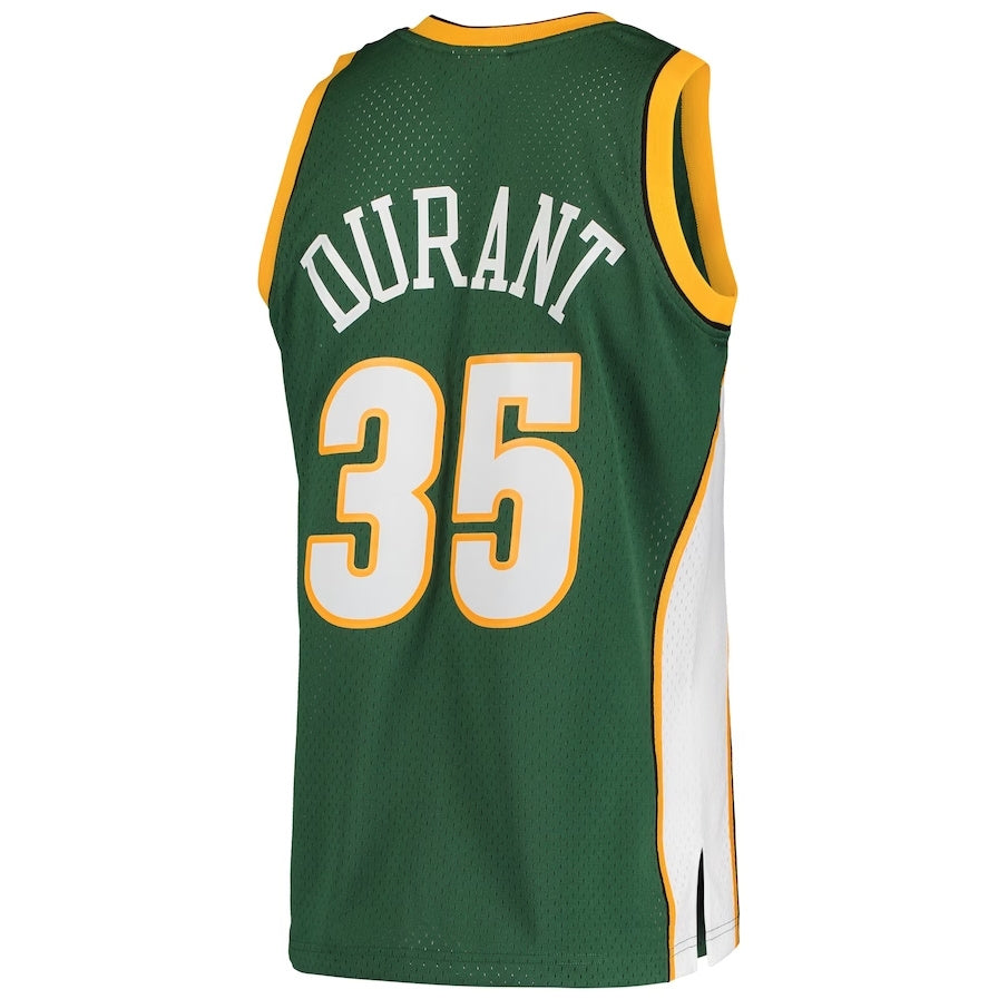 S.SuperSonics #35 Kevin Durant Mitchell & Ness Hardwood Classics Swingman Jersey - Green Stitched American Basketball Jersey - Main View
