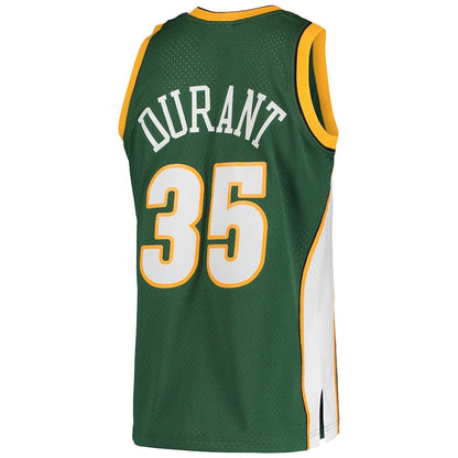 S.SuperSonics #35 Kevin Durant Mitchell & Ness Hardwood Classics Swingman Jersey - Green Stitched American Basketball Jersey - Main View