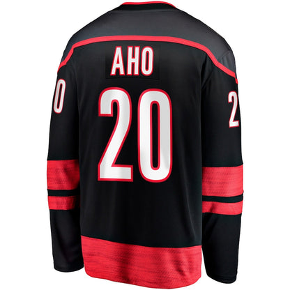 C.Hurricanes #20 Sebastian Aho Fanatics Branded Alternate Premier Breakaway Player Jersey Black Stitched American Hockey Jerseys - Main View