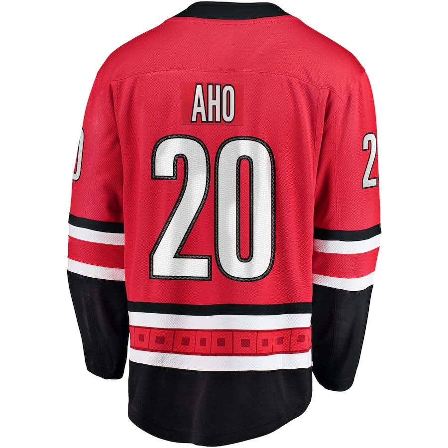 C.Hurricanes #20 Sebastian Aho Fanatics Branded Breakaway Player Jersey Red Stitched American Hockey Jerseys - Main View