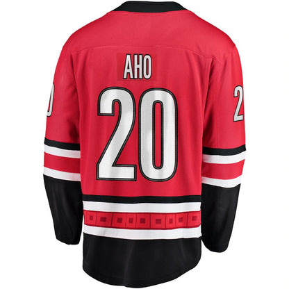 C.Hurricanes #20 Sebastian Aho Fanatics Branded Breakaway Player Jersey Red Stitched American Hockey Jerseys - Main View