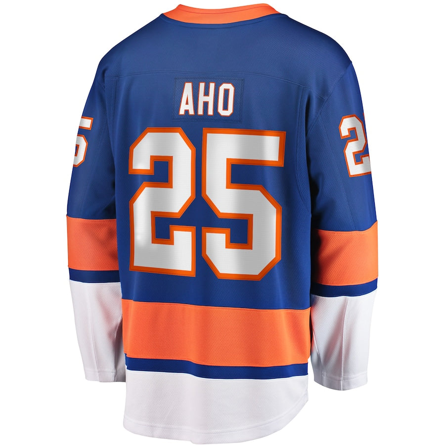 NY.Islanders #25 Sebastian Aho Fanatics Branded Home Breakaway Player Jersey  Royal Stitched American Hockey Jerseys - Main View
