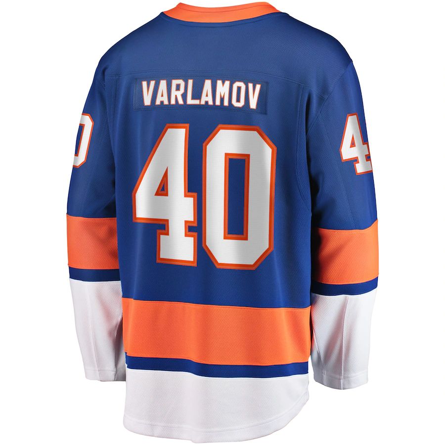 NY.Islanders #40 Semyon Varlamov Fanatics Branded Replica Player Jersey Royal Stitched American Hockey Jerseys - Main View