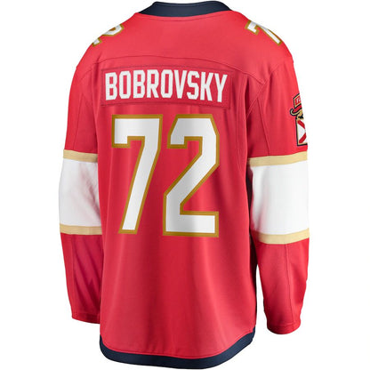 F.Panthers #72 Sergei Bobrovsky Fanatics Branded Breakaway Player Jersey Red Stitched American Hockey Jerseys - Main View