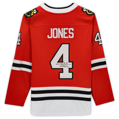 C.Blackhawks #4 Seth Jones Fanatics Authenti Autographed Fanatics Breakaway Jersey Red Stitched American Hockey Jerseys - Main View