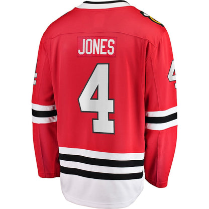 C.Blackhawks #4 Seth Jones Fanatics Fanatics Branded Home Breakaway Player Jersey  Red Stitched American Hockey Jerseys - Main View