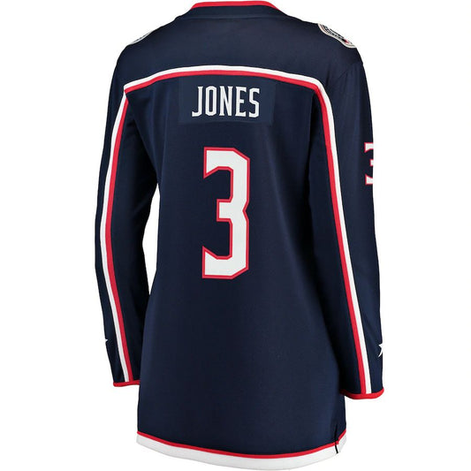 C.Blue Jackets #3 Seth Jones Fanatics Branded Home Premier Breakaway Player Jersey  Navy Stitched American Hockey Jerseys - Main View