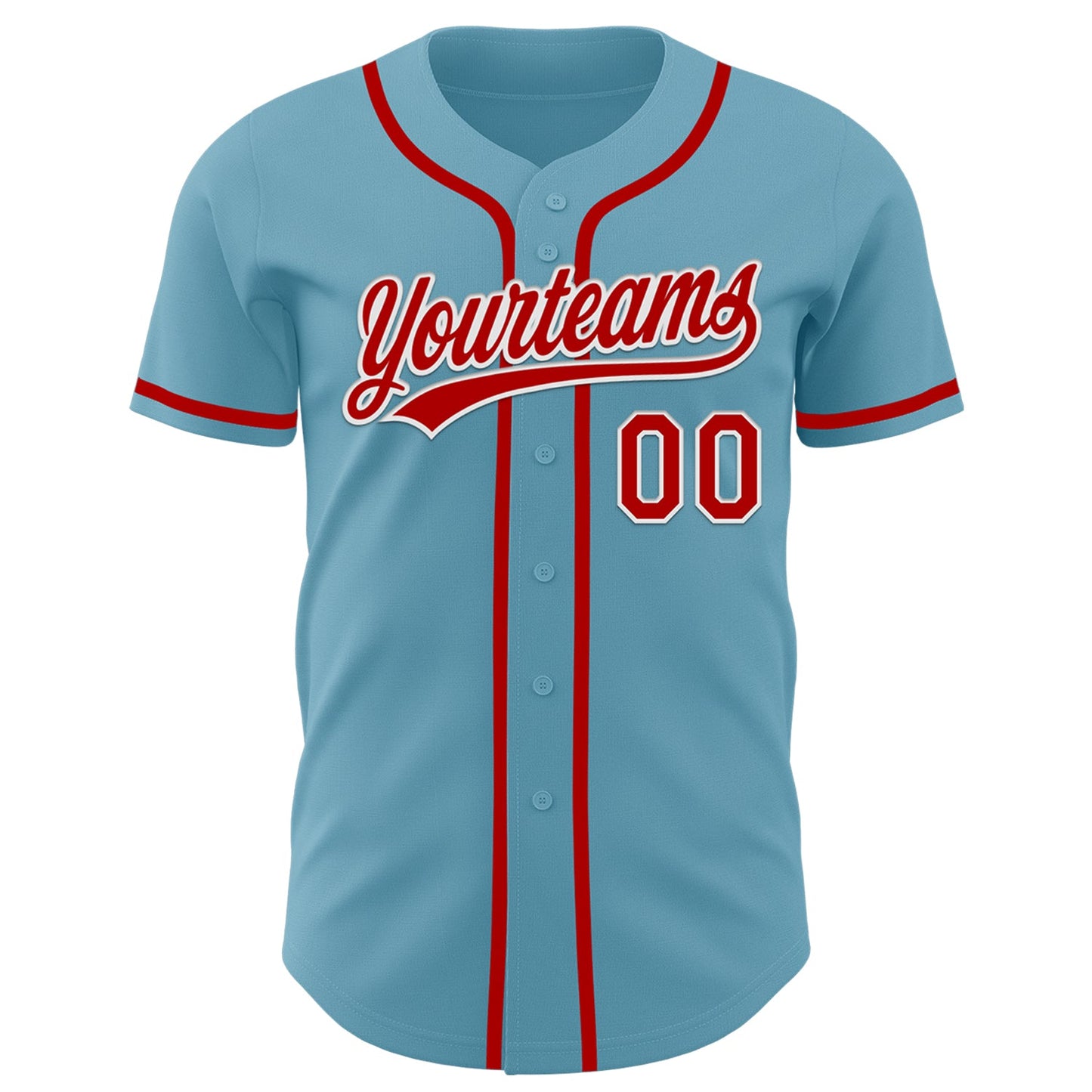 Custom Shadow Blue Red-White Authentic Baseball Jersey view 2