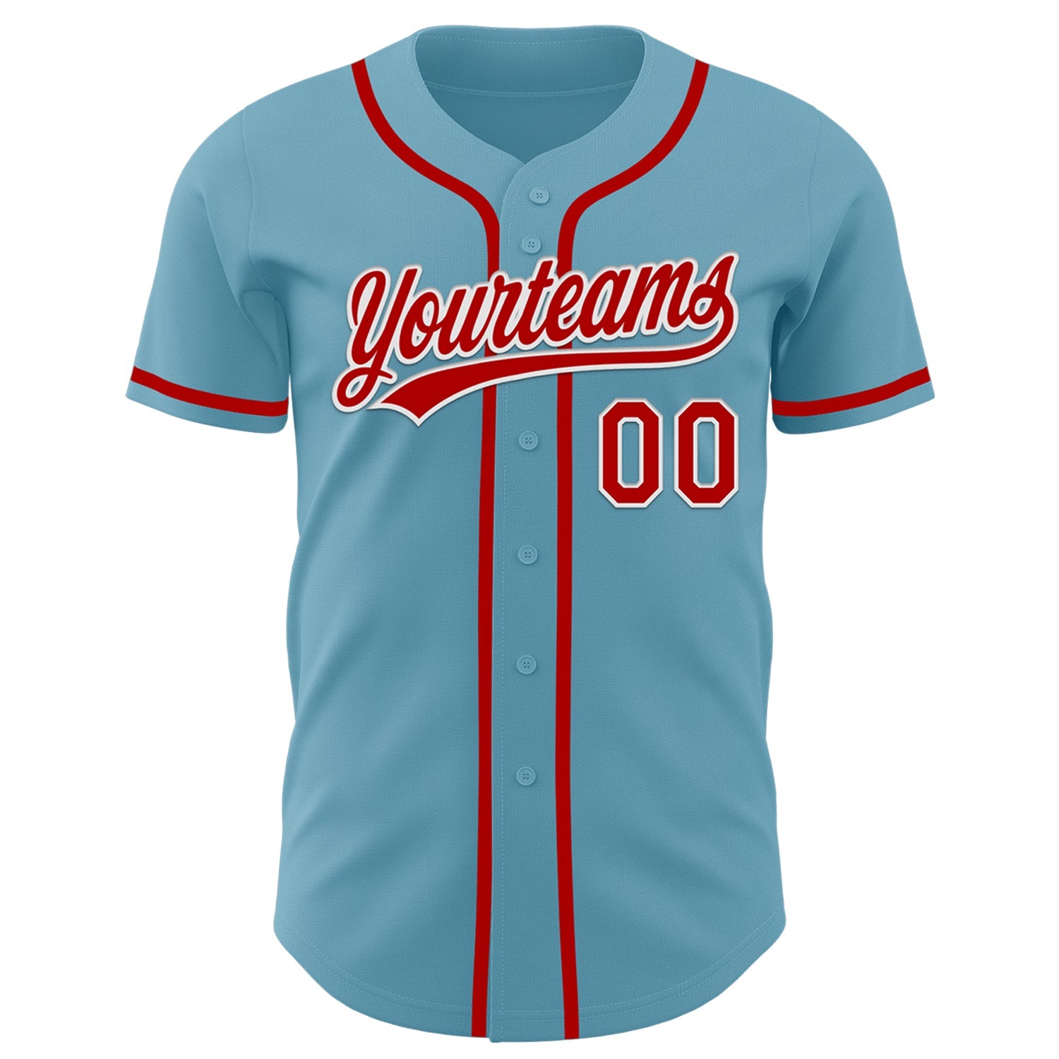 Custom Shadow Blue Red-White Authentic Baseball Jersey view 2