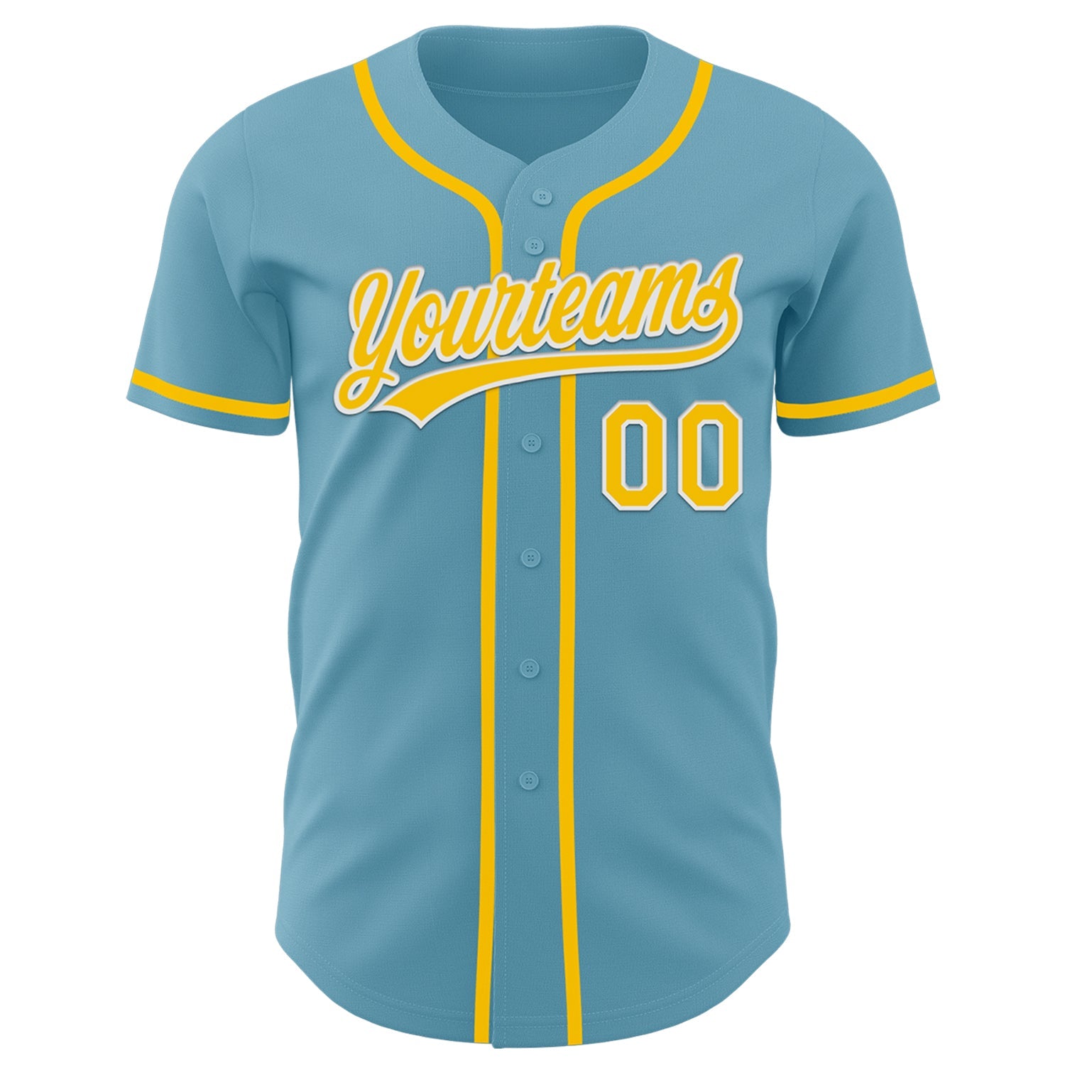 Custom Shadow Blue Yellow-White Authentic Baseball Jersey view 2