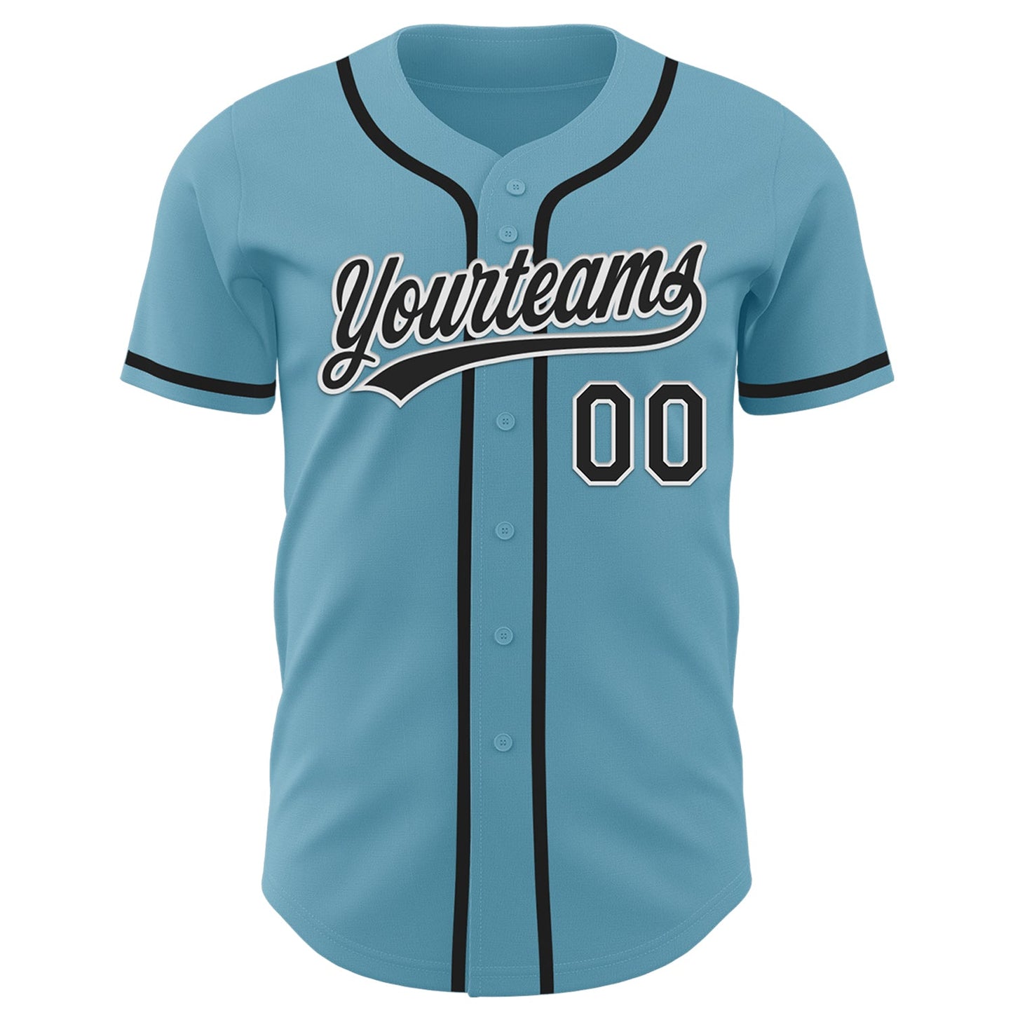 Custom Shadow Blue Black-White Authentic Baseball Jersey view 2