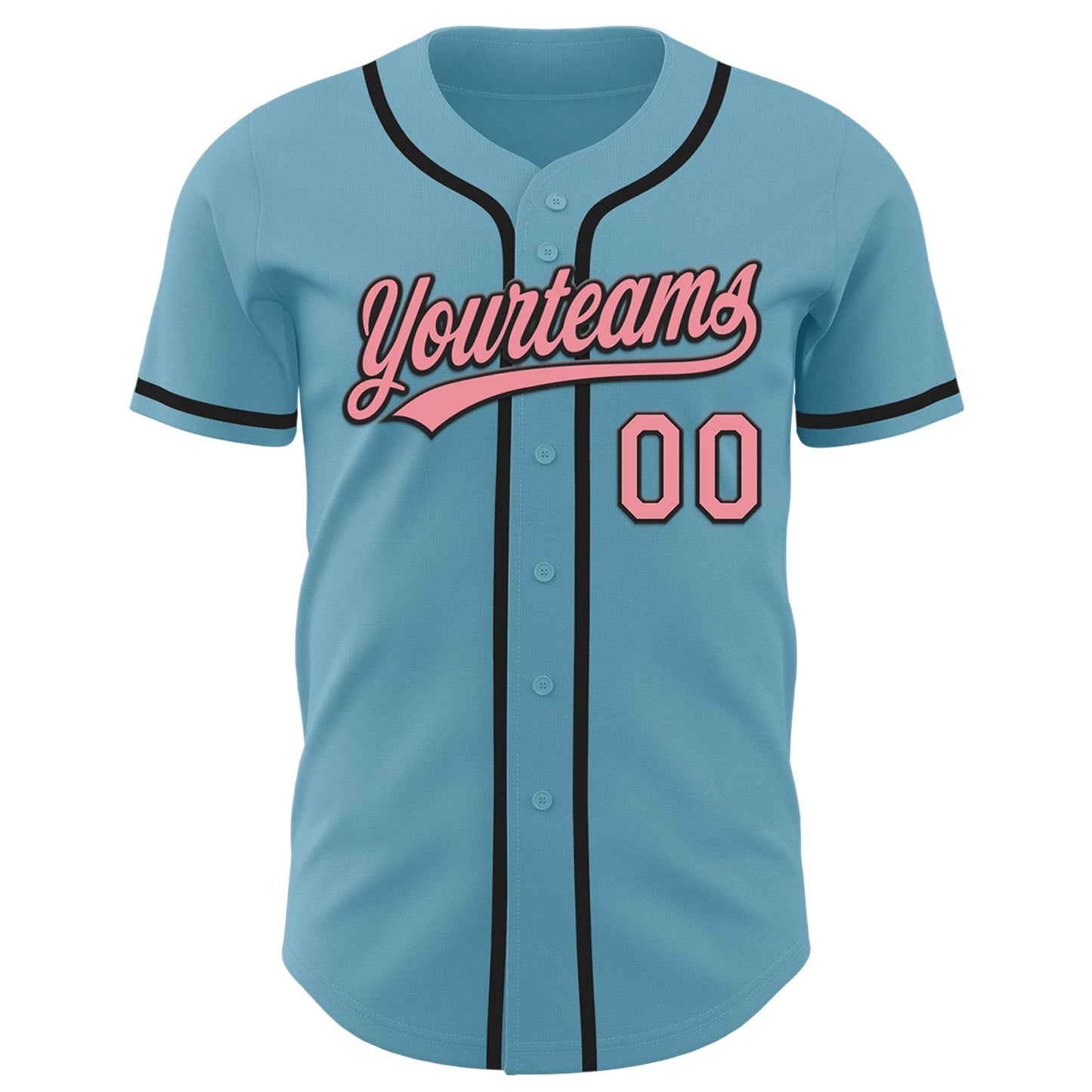 Custom Shadow Blue Medium Pink-Black Authentic Baseball Jersey view 2