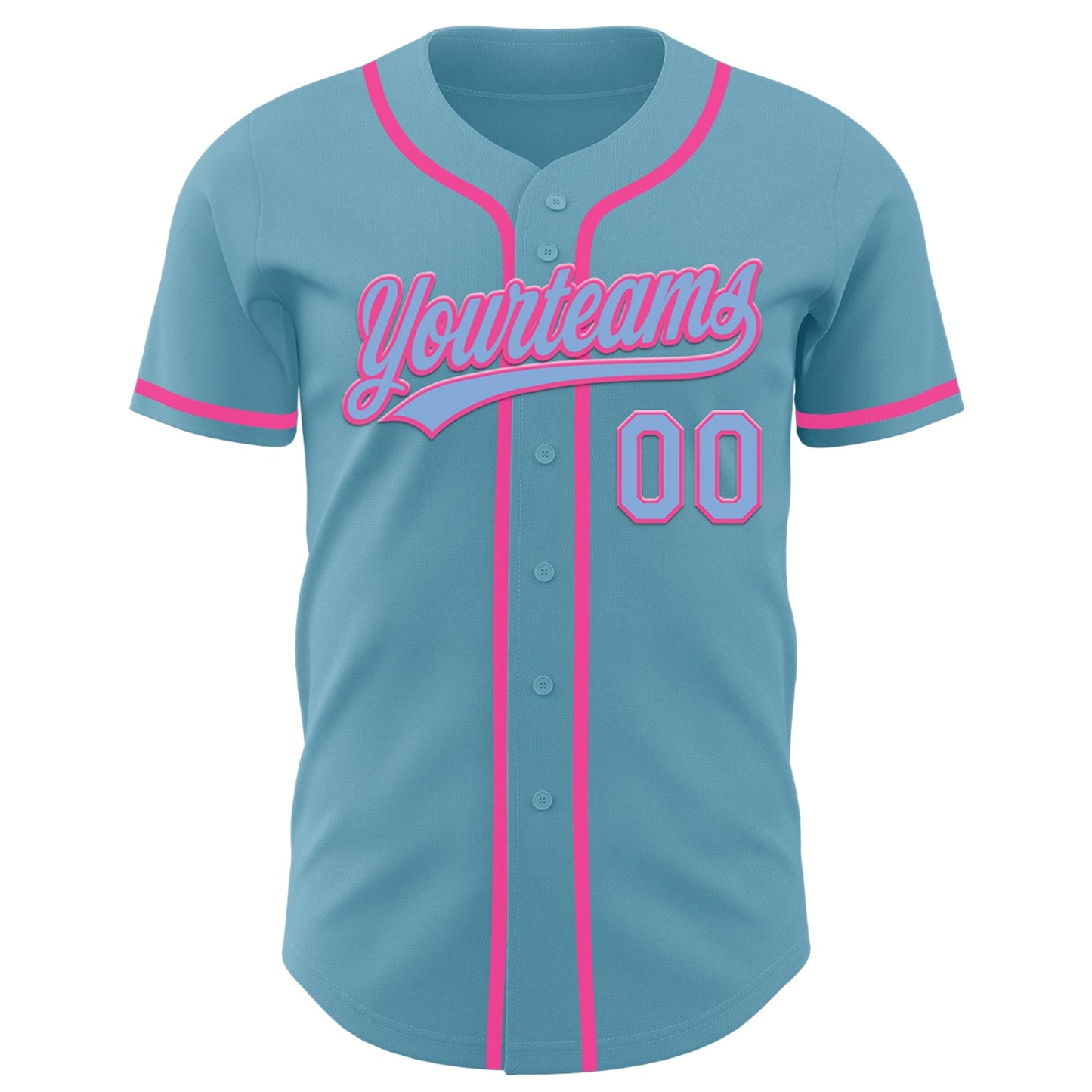 Custom Shadow Blue Light Blue-Pink Authentic Baseball Jersey view 2