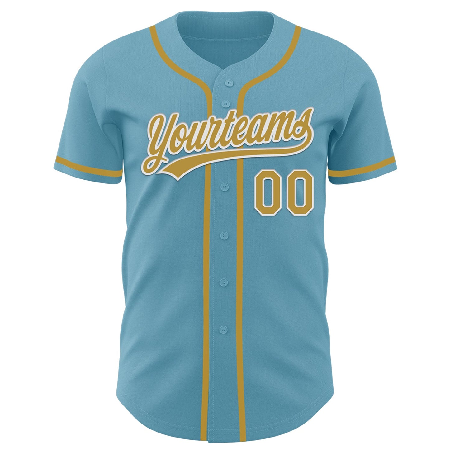 Custom Shadow Blue Old Gold-White Authentic Baseball Jersey view 2