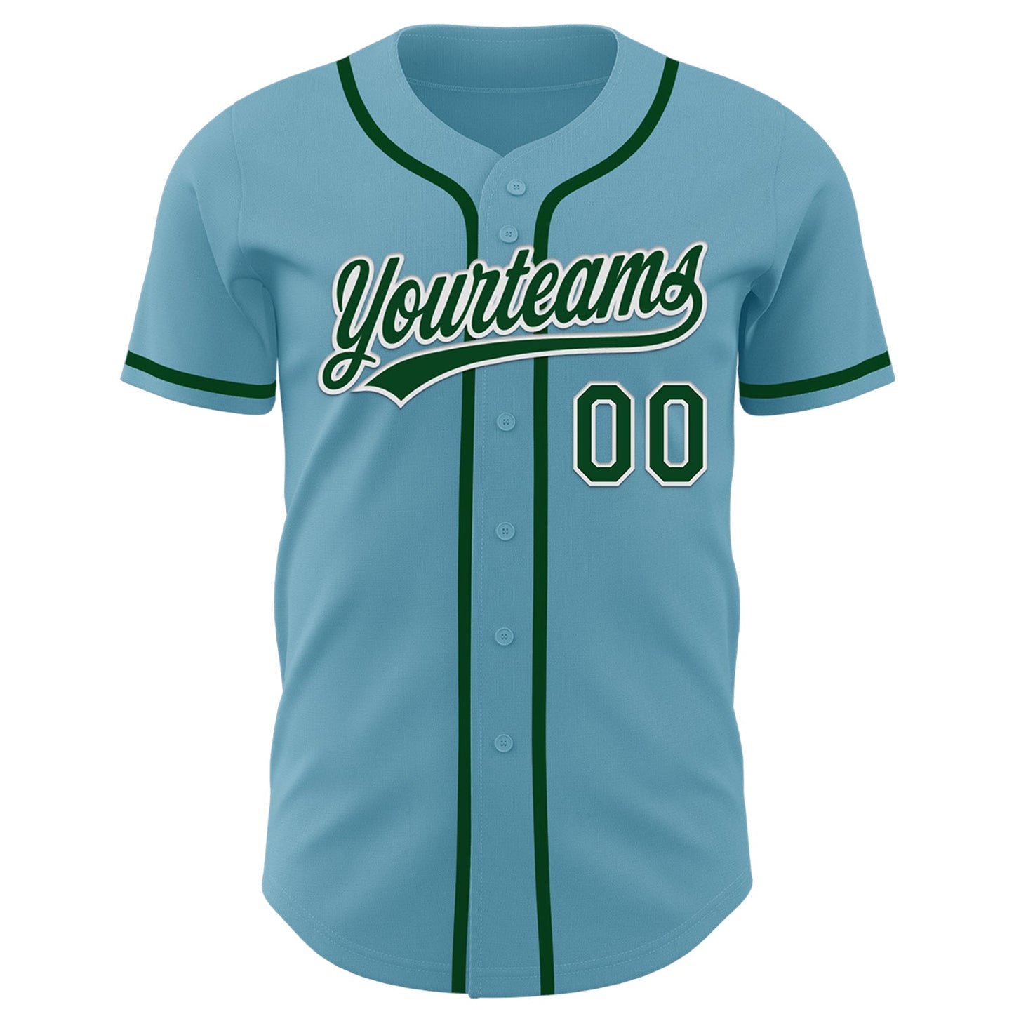 Custom Shadow Blue Green-White Authentic Baseball Jersey view 2