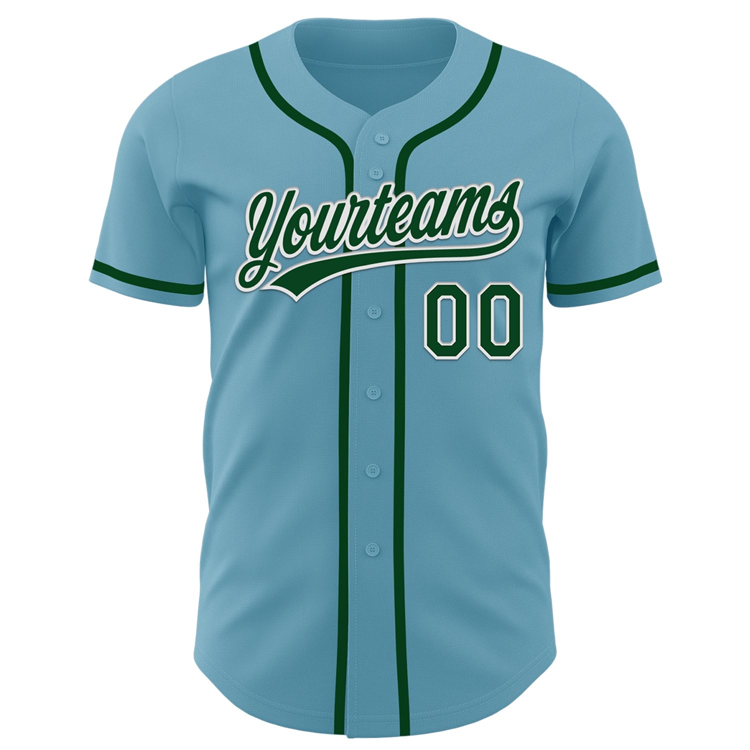 Custom Shadow Blue Green-White Authentic Baseball Jersey view 2