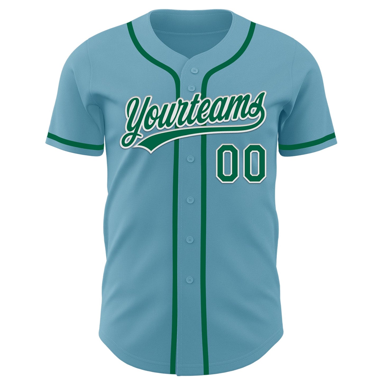 Custom Shadow Blue Kelly Green-White Authentic Baseball Jersey view 2