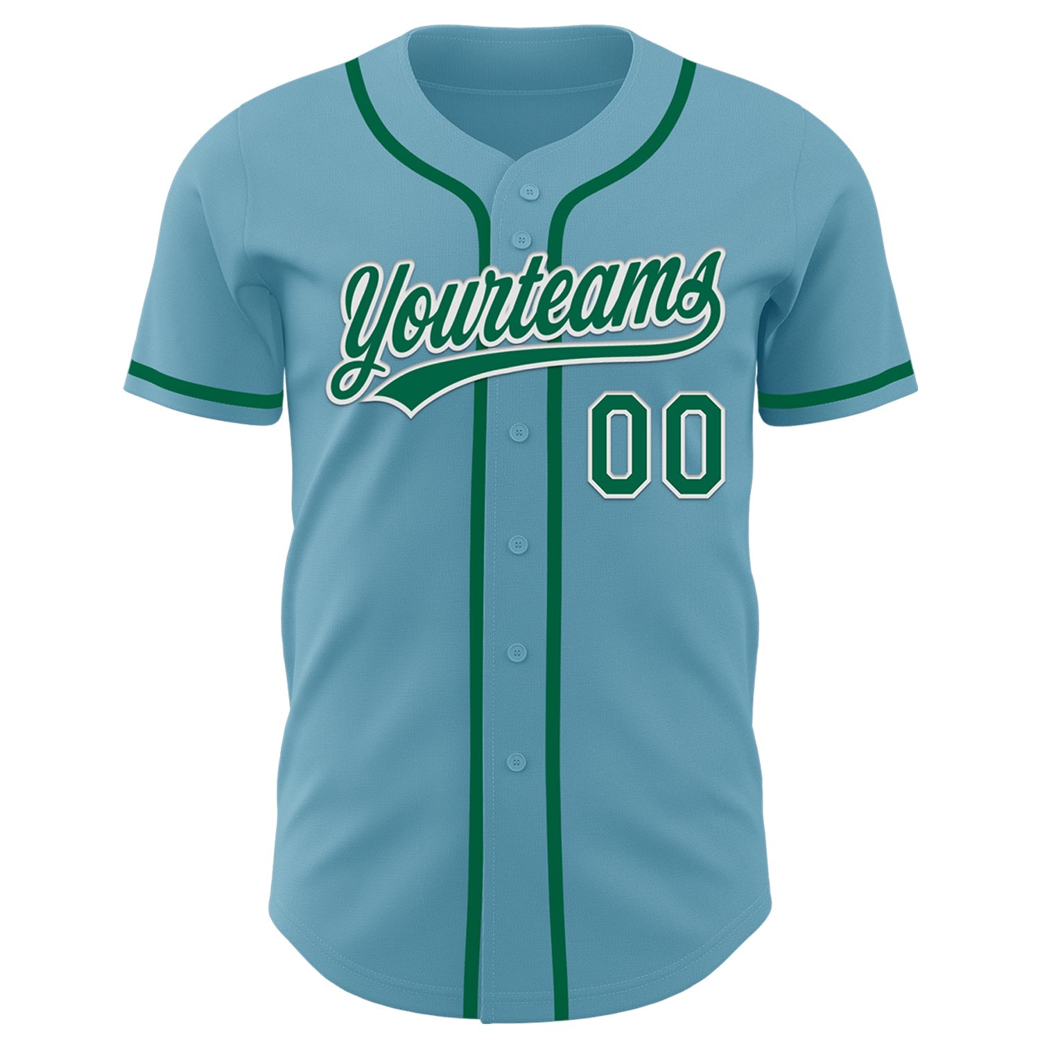 Custom Shadow Blue Kelly Green-White Authentic Baseball Jersey view 2