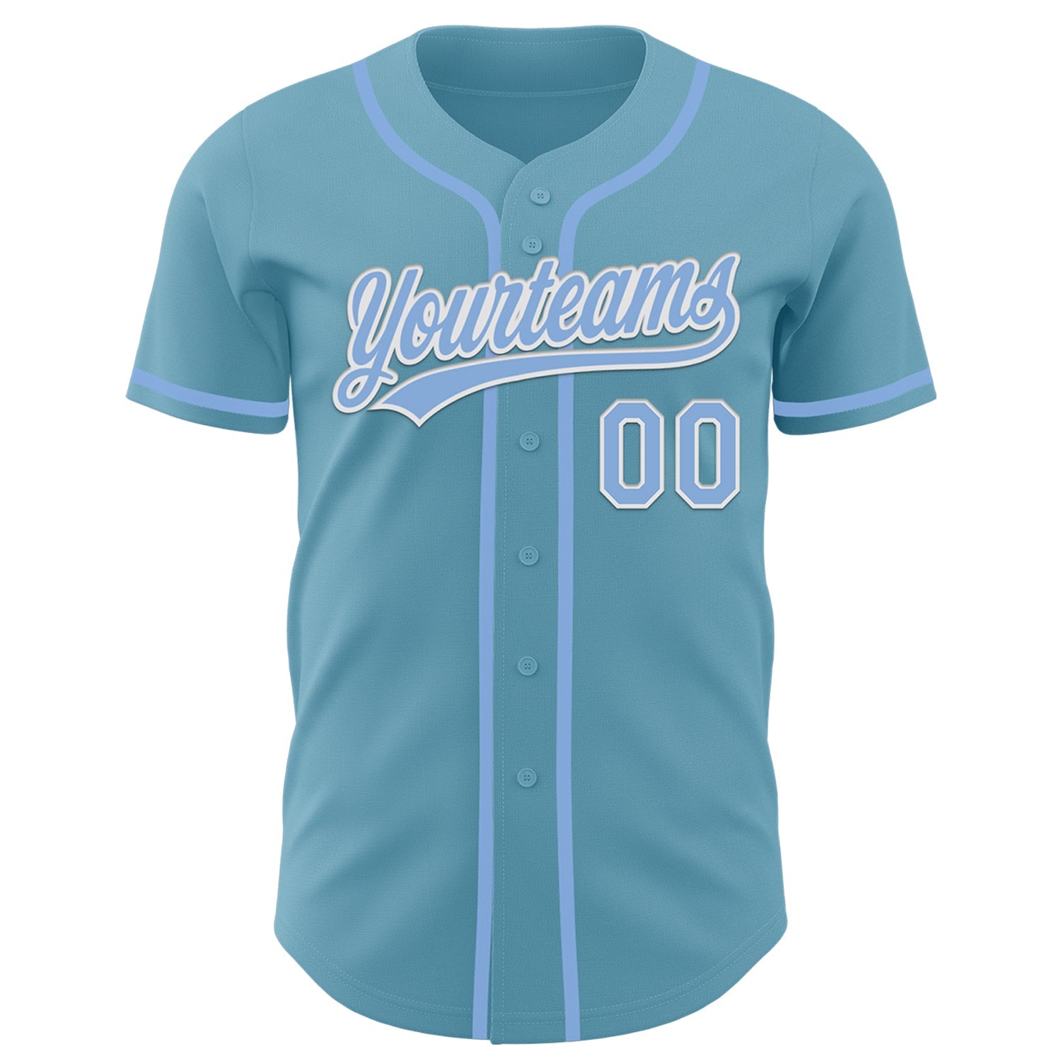Custom Shadow Blue Light Blue-White Authentic Baseball Jersey view 2