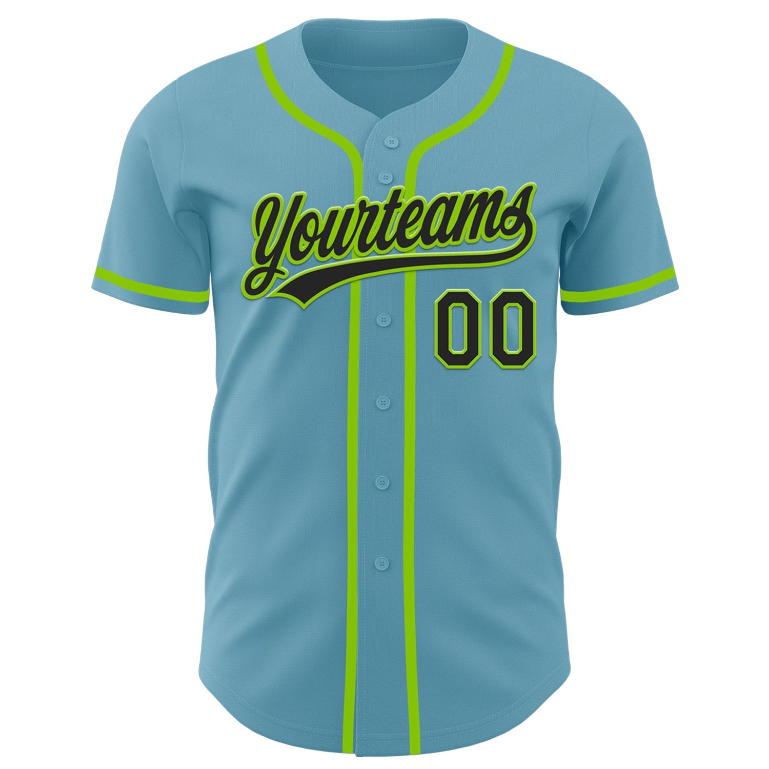 Custom Shadow Blue Black-Neon Green Authentic Baseball Jersey view 2