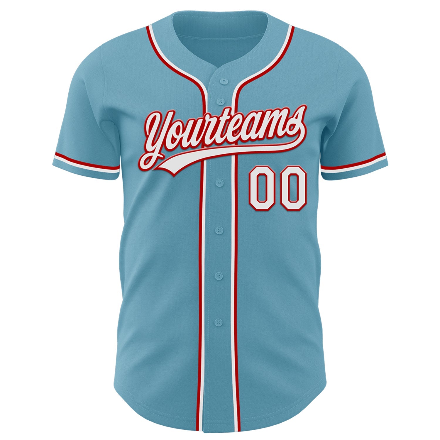 Custom Shadow Blue White-Red Authentic Baseball Jersey view 2